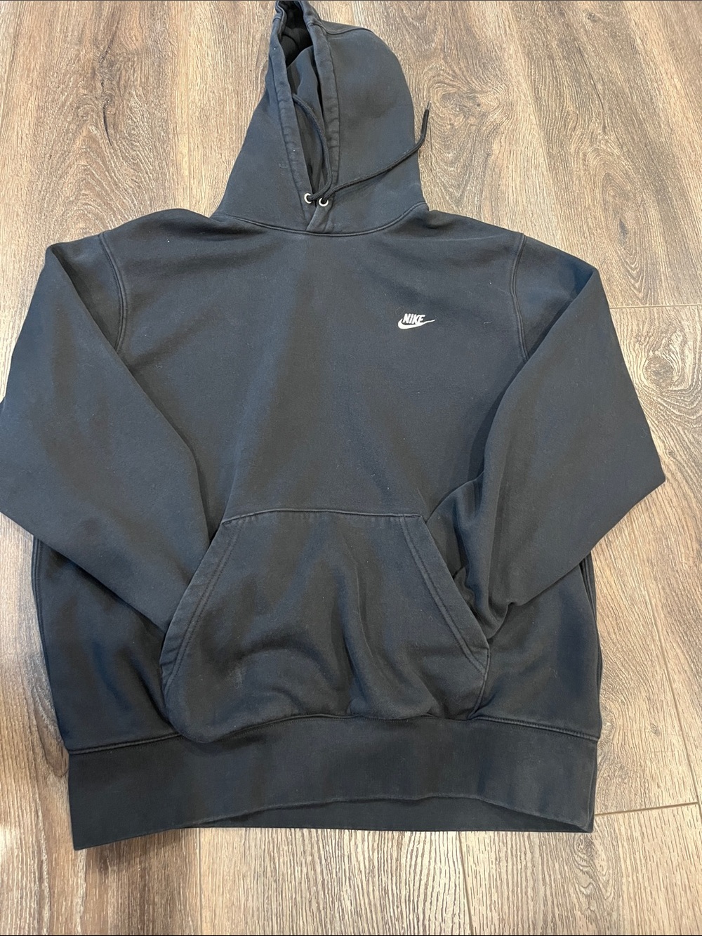 Nike Black Pullover Hoodie with White Swoosh 49